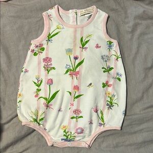 The Beaufort Bonnet Company Floral Bodysuit - Pink and White